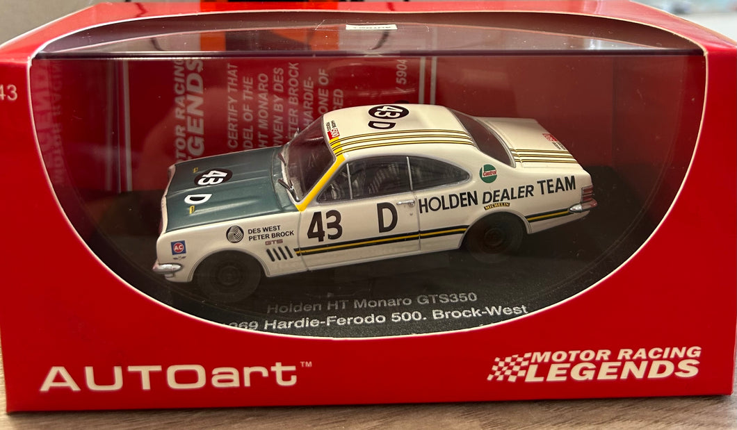 #43D HDT HOLDEN HT MONARO BROCK/WEST BATHURST 3RD 1969)