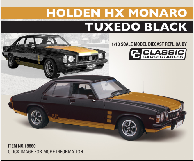 *PRE ORDER* HOLDEN HX MONARO - TUXEDO BLACK