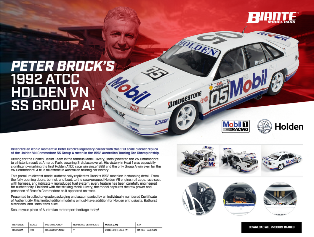 Hdt Commdore *PRE ORDER* #05 HDT HOLDEN VN COMMODORE P.BROCK (ATCC 1992 ...