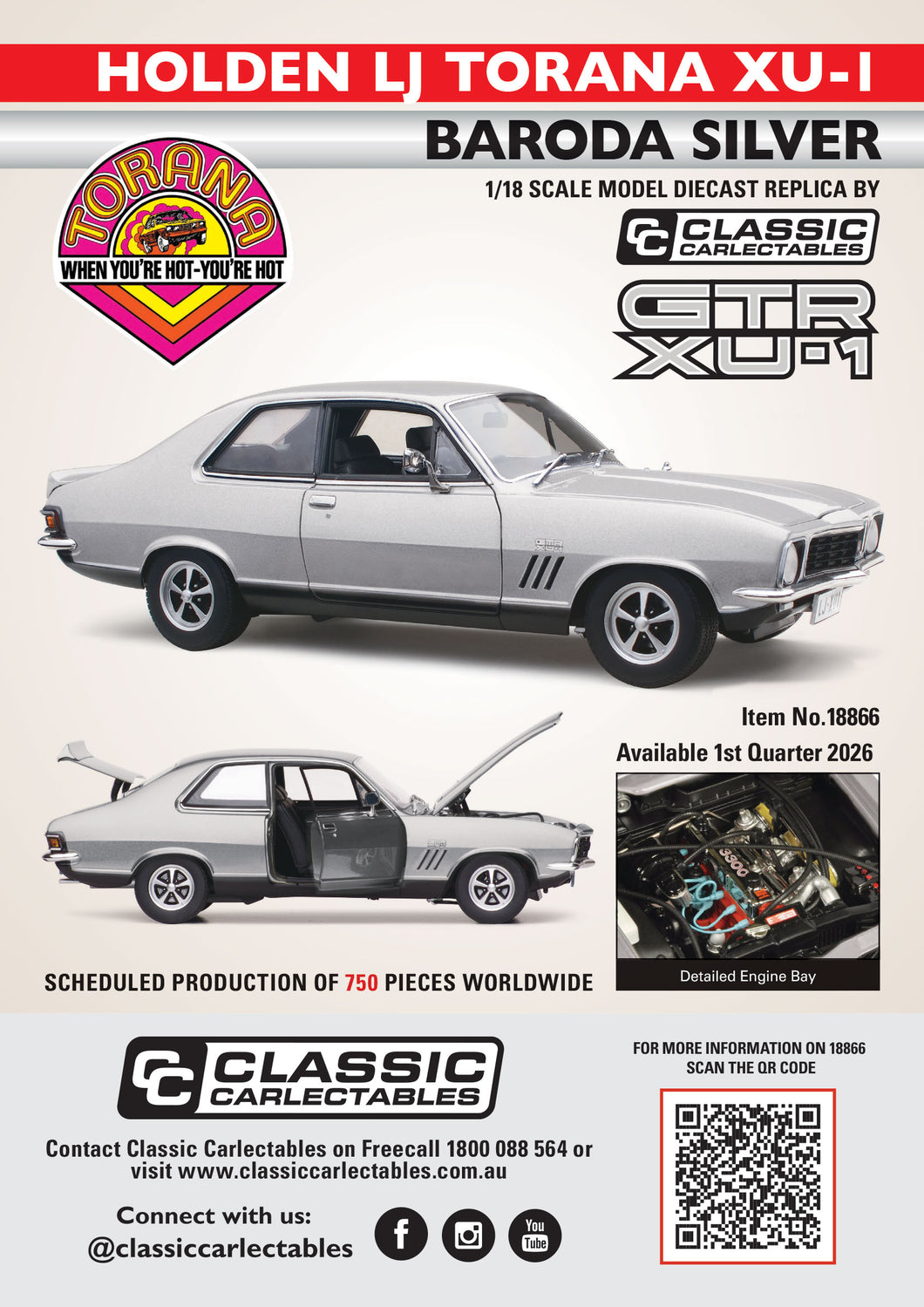 *PRE ORDER* HOLDEN LJ TORANA XU-1 - BARODA SILVER